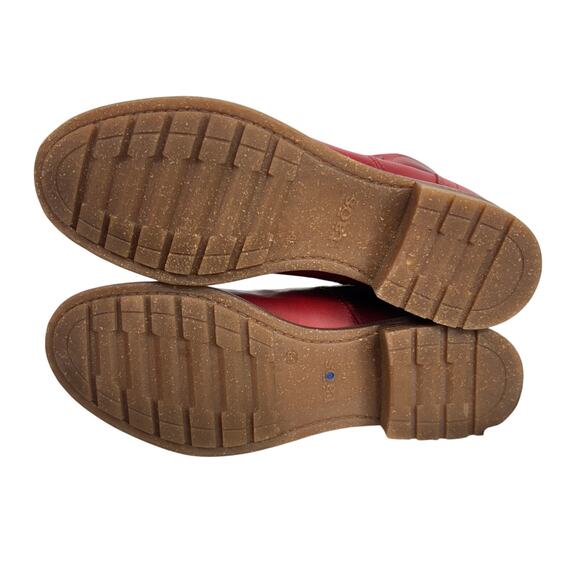 Taos Alpine Red Leather Hiker Boots Ankle Booties Comfort US 8.5 EU 39 - Picture 10 of 11